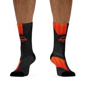 Black & Orange 3/4 MTB Socks