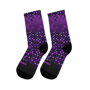 Purple Multi Checker 3/4 MTB Socks