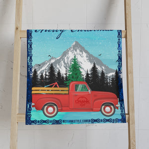 Classic Red Truck Christmas Hand Towel