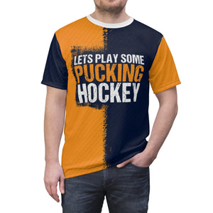 Men's Let's Play Some Pucking Hockey Jersey