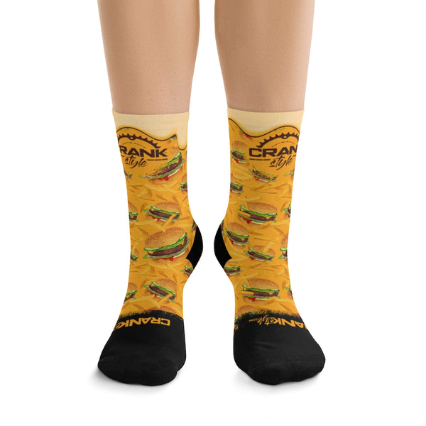 Cheesy Burger & Fries 3/4 MTB Socks