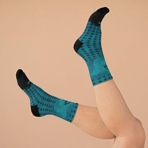 Unisex Single Track Mind Teal Star 3/4 MTB Socks