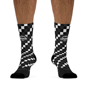 Grey, Black & White Checker 3/4 MTB Socks