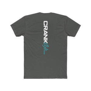 Men's Teal Crank Style Paint Drip Cotton Crew Tee