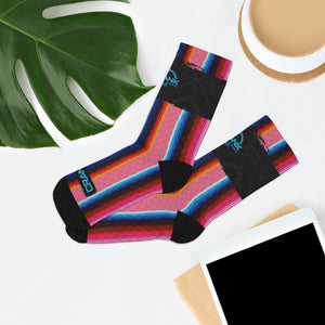 Unisex Mexican Striped Serape 3/4 MTB Socks
