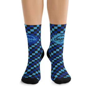 Blue Checker 3/4 MTB Socks