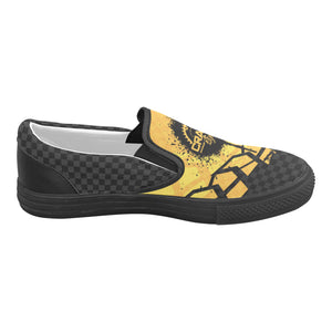 Men's Yellow Tire Check Casual Slip-Ons