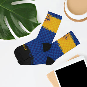 Pennsylvania Gold & Navy Checker 3/4 MTB Socks