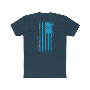 Men's US Flag CS Blue Vintage Cotton Crew Tee