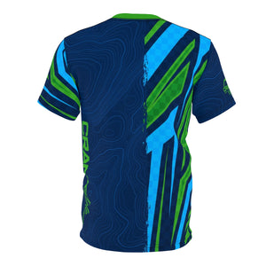 Men's Green & Blue Topographic / Checker MTB DriFit Jersey