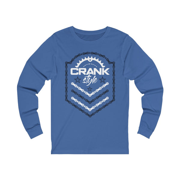 Unisex Crank Style Navy & White Chain Emblem Jersey Long Sleeve Tee