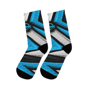 Unisex BLUE, GREY, & BLACK RACING STYLE CHECK 3/4 MTB Socks