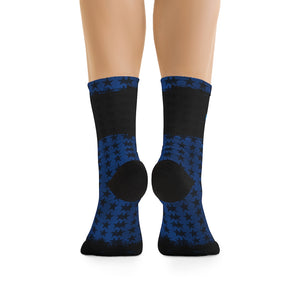 Blue & Black Stars 3/4 MTB Socks