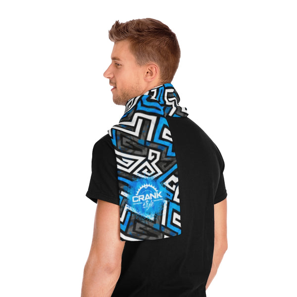 Unisex Blue Graffiti Fleece Scarf