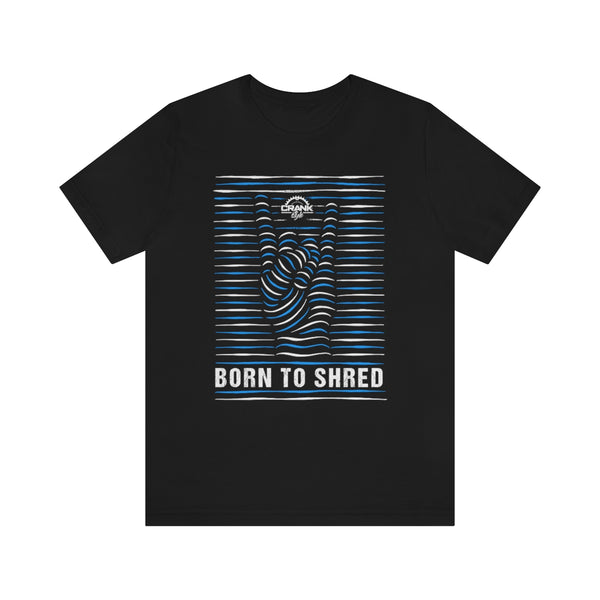 Unisex Born to Shred Blue & White Jersey Short Sleeve Tee