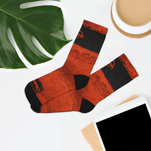 Orange Textured 3/4 MTB Socks