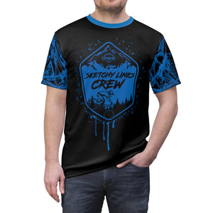 Men's Sketchy Lines Crew Black & Blue MTB Jersey