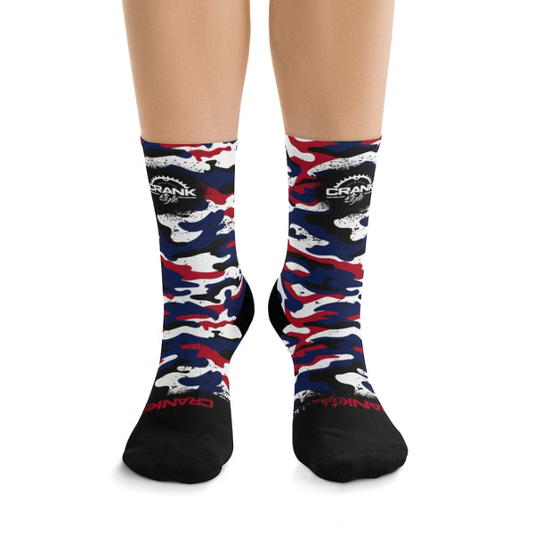 Red white & Blue Camo 3/4 MTB Socks