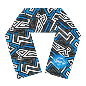 Unisex Blue Graffiti Fleece Scarf