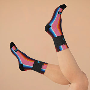 Unisex Mexican Striped Serape 3/4 MTB Socks