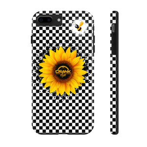 Black & White Checker Sunflower Phone Cases