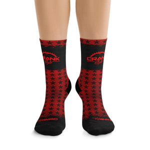 Red & Black Stars 3/4 MTB Socks