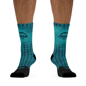 Unisex Single Track Mind Teal Star 3/4 MTB Socks