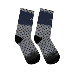 Blue & Grey Stars 3/4 MTB Socks