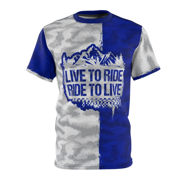 Live 2 Ride Blue & White Camo MTB DriFit