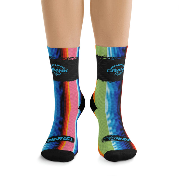 Unisex Mexican Striped Serape 3/4 MTB Socks