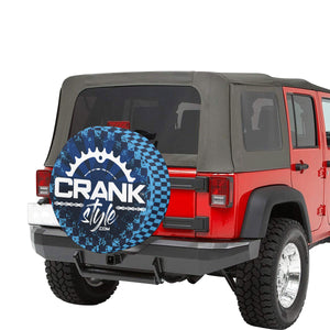 Crank Style Tire Cover AZ Blue Checker