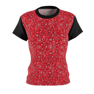 Red "bandana" Paisley pattern mountain biking Jersey or dri fit peformance shirt. Comes in a 4oz and 6oz fabric... super soft, breathable and confortable. 