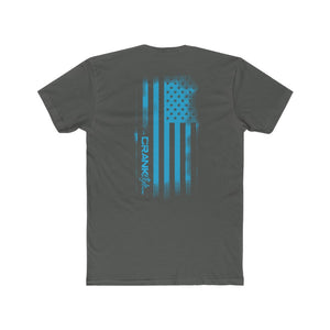 Men's US Flag CS Blue Vintage Cotton Crew Tee