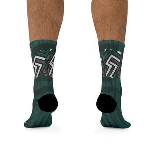 Unisex Teal Graffiti 3/4 MTB Socks