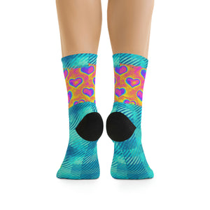 Unisex HEAT MAP HEARTS 3/4 MTB Socks