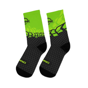 Unisex Black & Alien Green Tire Check 3/4 MTB Socks