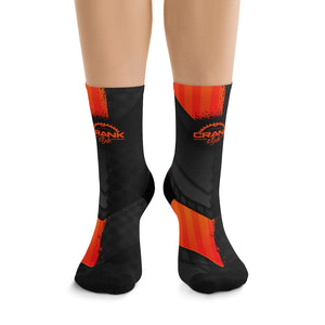 Black & Orange 3/4 MTB Socks