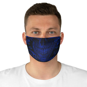 Fabric Blue Screaming Skull Face Mask