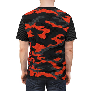 Men's Orange, Grey, & Black Camo Checker MTB DriFit Jersey