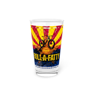 Arizona Flag Roll-A-Fatty Check Pint Glass, 16oz