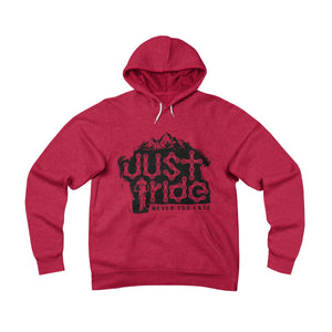Unisex Just Ride Fleece Pullover Hoodie "blk Logo"