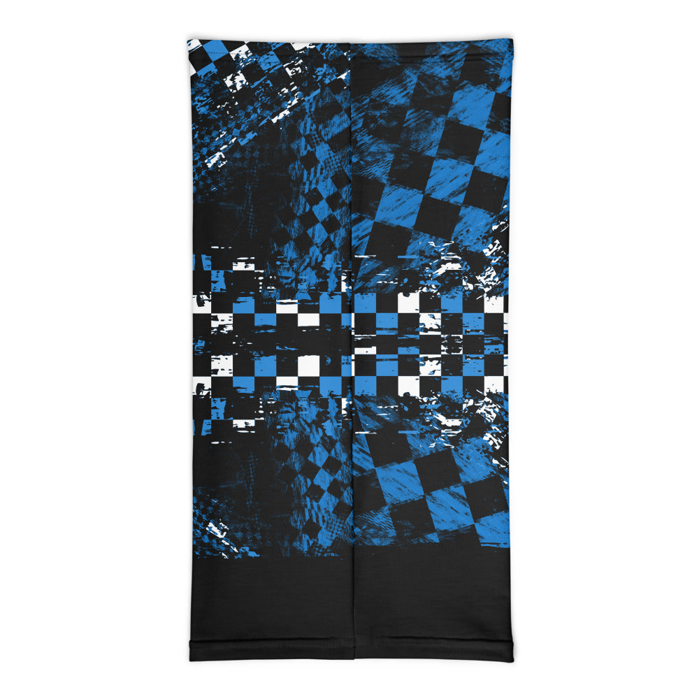 Blue, Black and White Checker Face Mask / Neck Gaiter