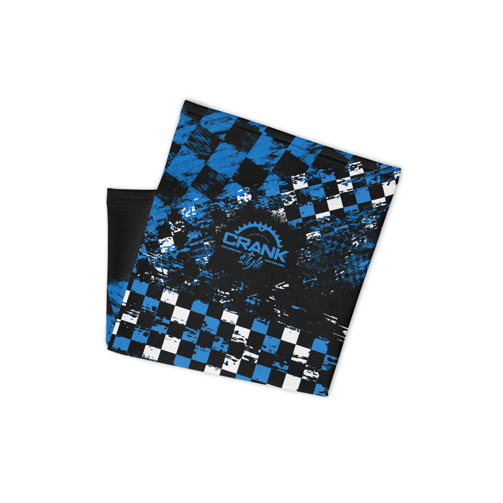 Blue, Black and White Checker Face Mask / Neck Gaiter