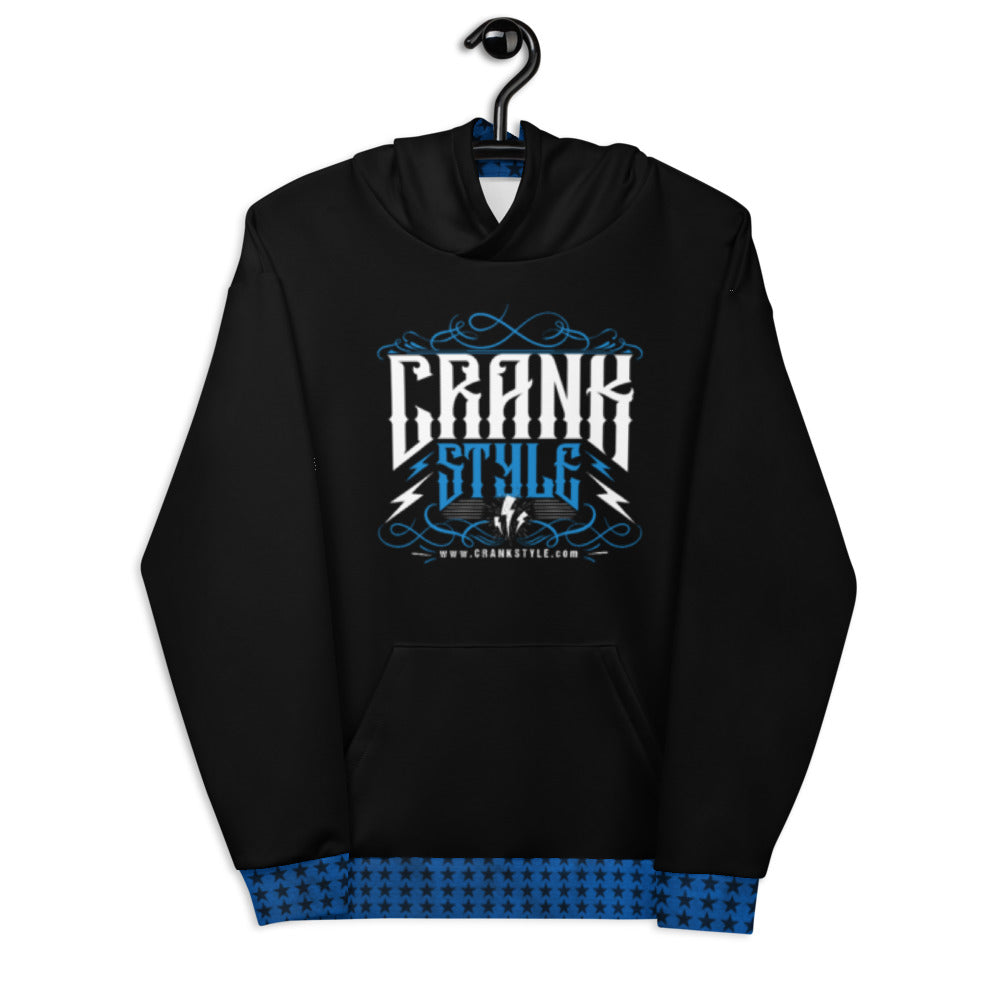 Crank Style's Vintage Black, Blue and White Hoodie