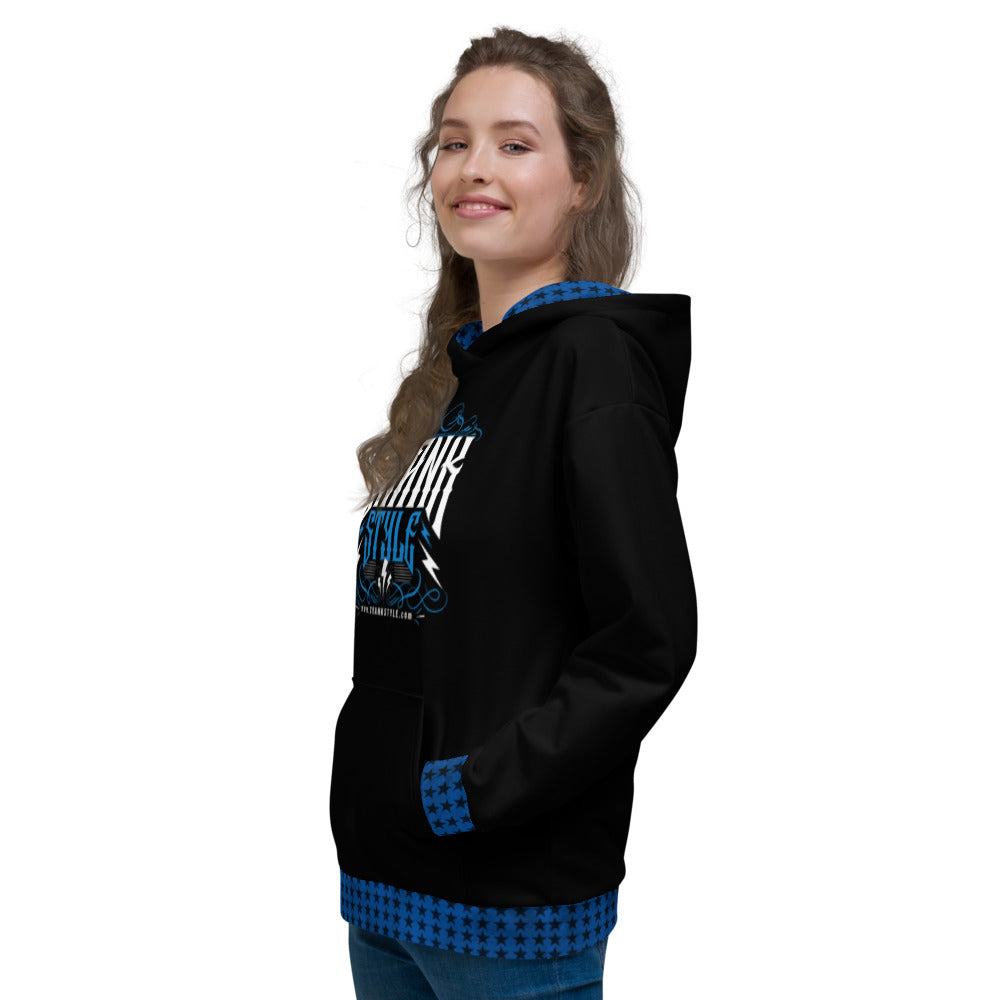Crank Style's Vintage Black, Blue and White Hoodie