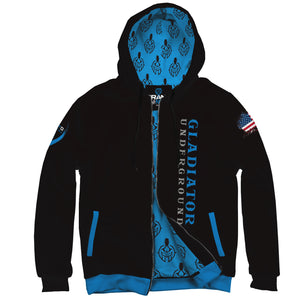 Gladiator Underground Pattern Zip Hoodie