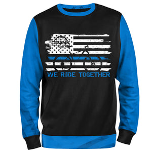 Police "Thin Blue Line" We Ride Together Unisex MTB Sweatshirt