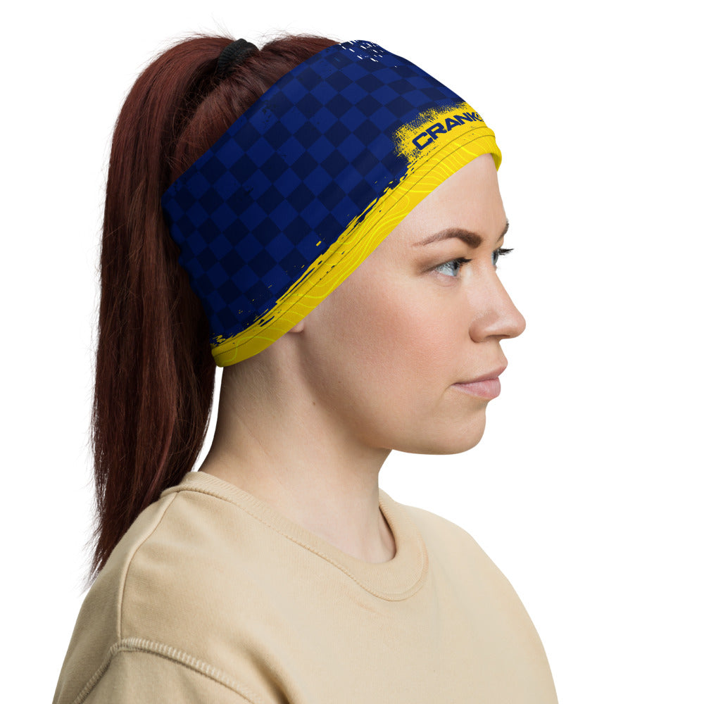 Colorado Flag Face Nask Neck Gaitor headband with checker and topographic pattern. Now you can protect yourself from the harmful elements and crank in style, Crank Style. 