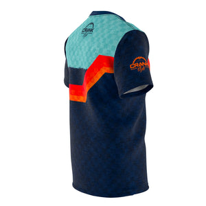 Men's Retro Blue & Orange MicroBlok Drifit MTB Jersey 🔥