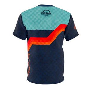 Men's Retro Blue & Orange MicroBlok Drifit MTB Jersey 🔥